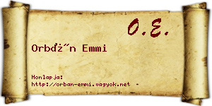 Orbán Emmi névjegykártya